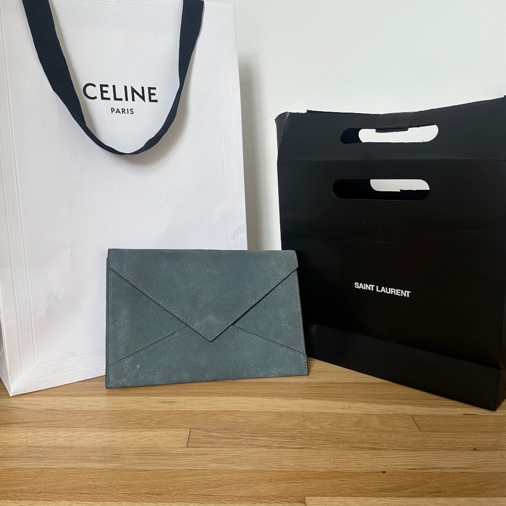 Banana Republic blue envelope clutch